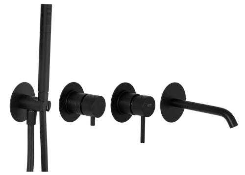 Смеситель для ванны Remer X Style X96S03ROXXNO встраиваемый в стену черный без термостата