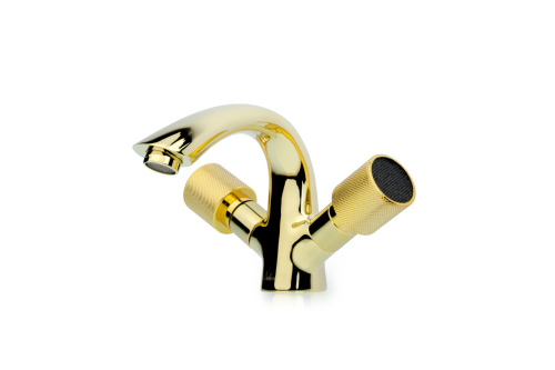 Смеситель Boheme Royal Cristal 291-Royal/CRST black на раковину золото