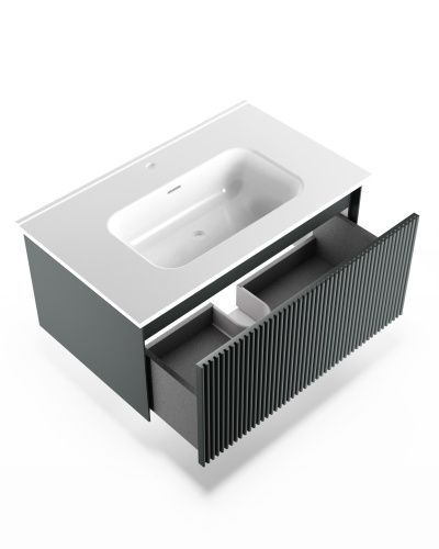 Тумба под раковину La Fenice Terra FNC-01-TER-G-80 79х45х35 подвесная цвет серый матовый