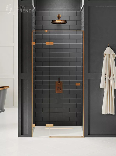 Душевая дверь New Trendy AVEXA Copper brushed EXK-3533 90х200 стекло прозрачное профиль медь брашированная