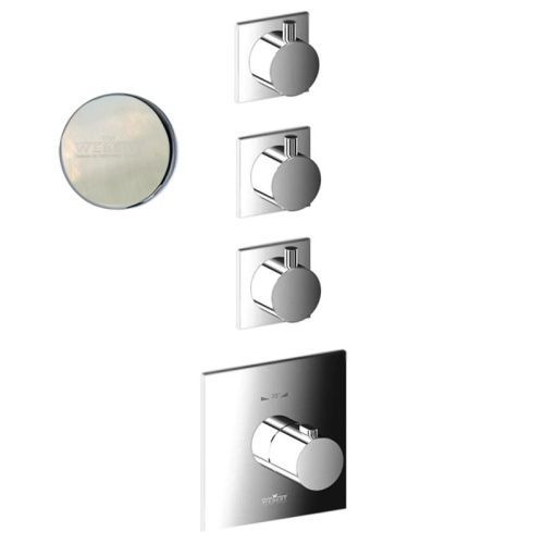 Смеситель для ванны и душа Webert Elio EL971502345 настенный никель с термостатом