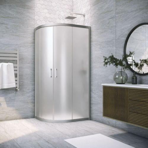 Душевой уголок Vegas-Glass ZS-F TUR+NOVO ZS-F NOVO h2000 110*90 07 10 110х90 стекло матовое профиль хром матовый без поддона