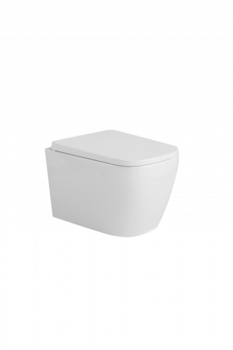 Унитаз подвесной CeramaLux TR5777 белый с сиденьем микролифт смыв торнадо