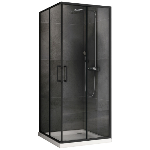 Душевой уголок Abber Schwarzer Diamant AG02100B5 100х100 стекло прозрачное профиль черный без поддона Душевой уголок Abber Schwarzer Diamant AG02100B5 100х100 стекло прозрачное профиль черный без поддона