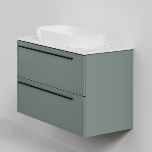 Тумба со столешницей La Fenice ELBA TWIN NFNC-01-ELB-G-100-2-3-GG 100х62х49 подвесная цвет серый/зелёный