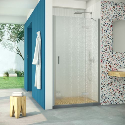 Душевая дверь Vegas-Glass AFP Retta AFP Retta 100 07 02 R 100х200 стекло рифленое профиль хром матовый