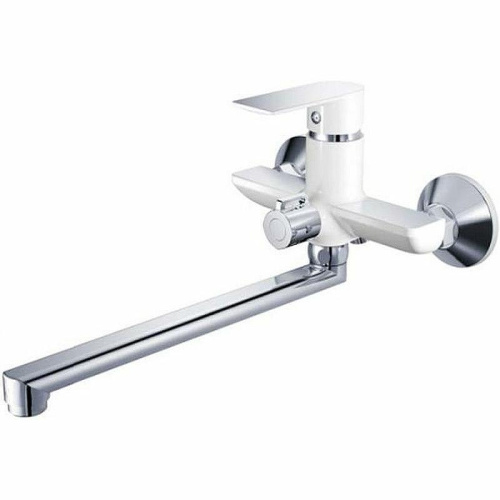 Cмеситель для ванны и душа Haiba HB22505-8 настенный белый/хром Cмеситель для ванны и душа Haiba HB22505-8 настенный белый/хром