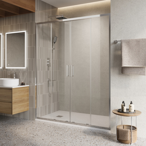 Душевая дверь BelBagno LUCE LUCE-BF-2-160-C-Cr 160х195 стекло прозрачное профиль хром