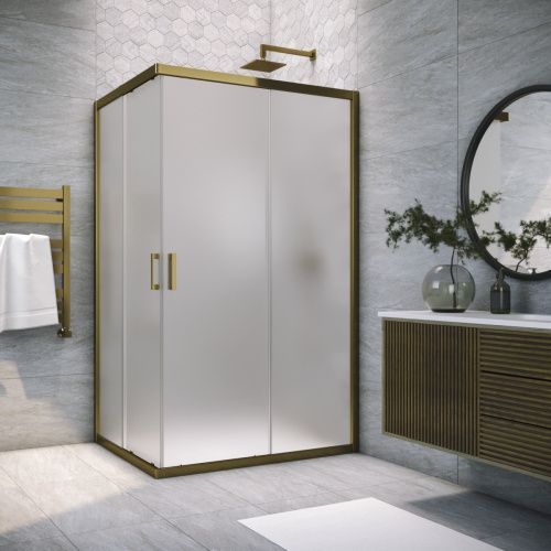 Душевой уголок Vegas-Glass ZA-F TUR+NOVO ZA-F TUR NOVO 80*70 05 10 80х70 стекло матовое профиль бронза без поддона