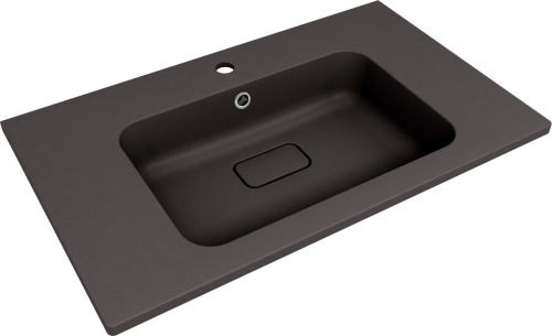 Раковина из мраморного композита Florentina Палермо 800 48 см 10.230.00800.302 накладная цвет антрацит 1 отверстие под смеситель