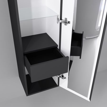 Шкаф-пенал Jorno STRONG Str.04.130/P/A 33х32х130 подвесной цвет антрацит - фото 3