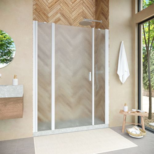 Душевая дверь Vegas-Glass EP-2F NOVO EP-2F NOVO h2000 205 01 02 L 205х200 стекло рифленое профиль белый