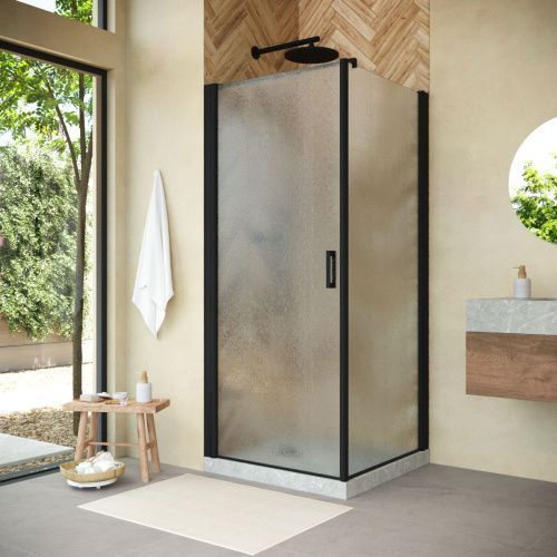 Душевой уголок Vegas-Glass EP-Fis NOVO EP-FIS NOVO h2000 90*80 02М 02 L 90х80 стекло рифленое профиль черный без поддона