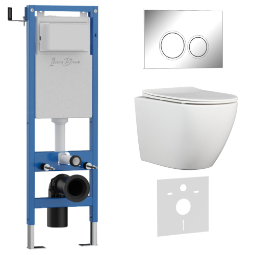 Комплект унитаз с инталляцией и клавишей смыва Iberica Blanca BILBAO ALTO IB.001M.BLA.231.824