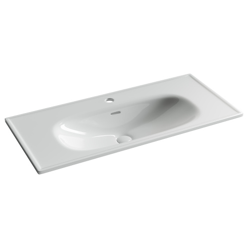 Раковина из сантехнического фарфора Ceramica Nova SABO CN13003 100х46 накладная цвет белый 1 отверстие под смеситель