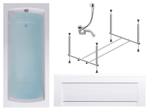 Ванна акриловая Timo RITTA RITTA1880-KT18-SPV1505-FP18H 180х80 пристенная прямоугольная с каркасом Ванна акриловая Timo RITTA RITTA1880-KT18-SPV1505-FP18H 180х80 пристенная прямоугольная с каркасом