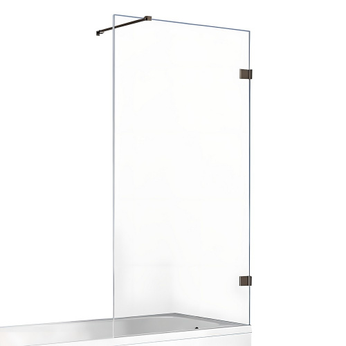 Душевая шторка на ванну New Trendy AVEXA Gunmetal brushed EXK-3519-WP 90х150 стекло прозрачное профиль оружейная сталь