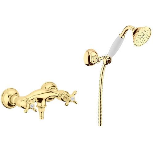 Смеситель для ванны и душа Webert Ottocento OT760101010 настенный золото