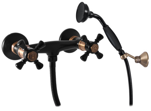 Смеситель для душа MORAVA RETRO MK380.5/2CMATSM настенный черный матовый