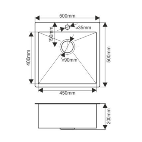 Кухонная мойка Melana ProfLine D5050HG золото 50x50 цвет золото - фото 4