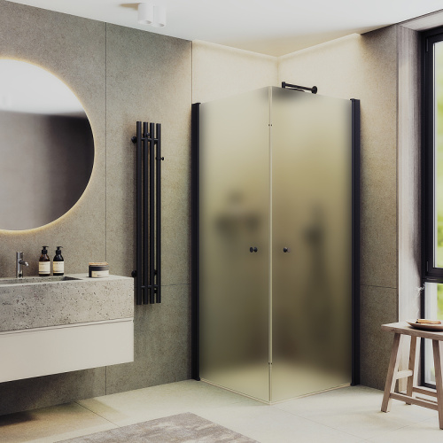 Душевой уголок Maybah Glass MGY-1294-6 90х90 стекло тонированное профиль черный
