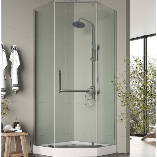 Душевой уголок Agger A03-090TCR 90х90 стекло прозрачное профиль хром с поддоном