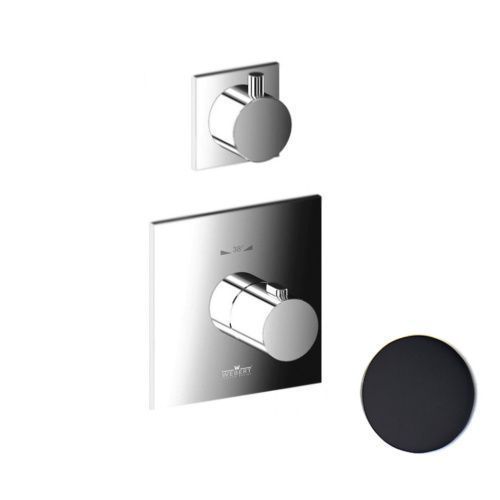 Смеситель для ванны и душа Webert Elio EL971302560 настенный черный с термостатом