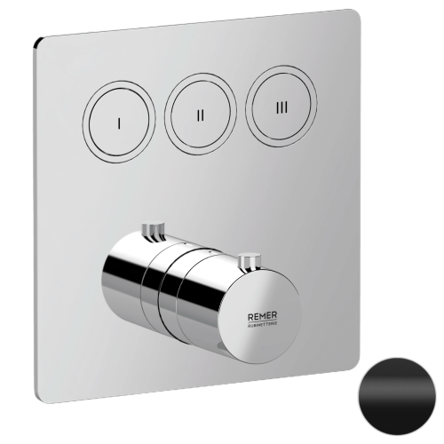 Смеситель для душа Remer X Style X99QD3KBNO встраиваемый в стену черный с термостатом