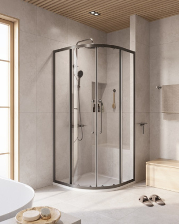 Душевой уголок Cezares RELAX 304 RELAX-304-R-2-90-C-GM 90х90 стекло прозрачное