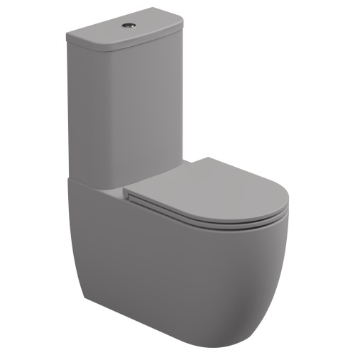 Чаша унитаза напольная GSG Ceramic Design Like LKMBLBI000/038P цвет белый/серый без бачка без сиденья безободковая смыв торнадо