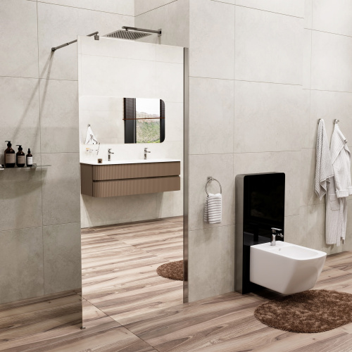 Душевая перегородка WasserKRAFT Rur 30W 30W40-MR 120х200 стекло зеркальное профиль хром