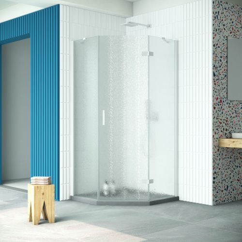 Душевой уголок Vegas-Glass AFA-Pen Retta AFA-Pen Retta 90 01 02 R 90х90 стекло рифленое профиль белый без поддона