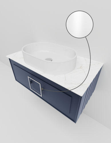 Тумба со столешницей La Fenice CUBO NFNC-01-CUB-BG-80-2-GG 80х36х49 подвесная цвет синий