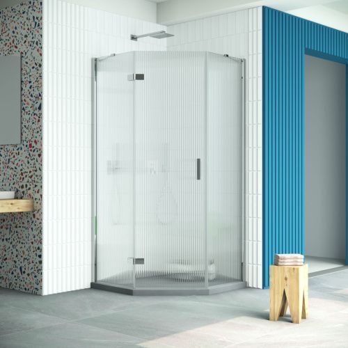 Душевой уголок Vegas-Glass AFA-Pen Retta AFA-Pen Retta 90 08 Moru L 90х90 стекло рифленое профиль хром без поддона