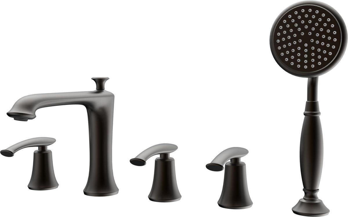 Смеситель для ванны AltroBagno Beatrice AltroBagnoBeatrice020105BrNe встраиваемый в стену черный