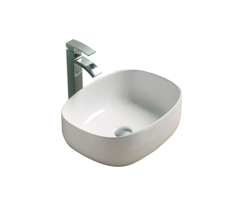 Раковина из фаянса Velvex 78542 47х37 накладная цвет белый без отверстий под смеситель