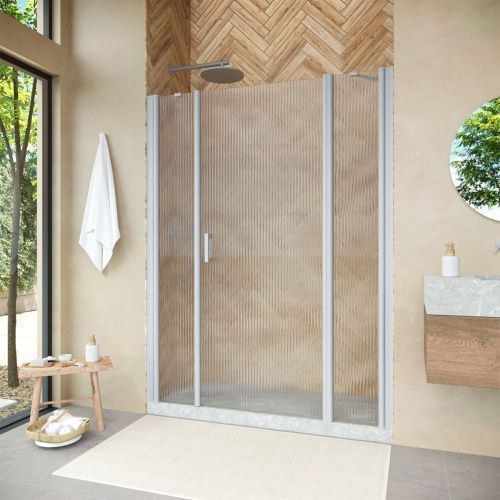 Душевая дверь Vegas-Glass EP-2F NOVO EP-2F NOVO 185 07 Moru R 185х189 стекло рифленое профиль хром матовый