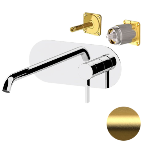 Смеситель для раковины Remer Metrica MC15LKBBG встраиваемый в стену золото