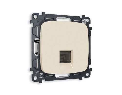 Комплект механизма телефонной розетки RJ-11(4P4C) со шторкой Ambrella Volt Omega (Омега) MO332030