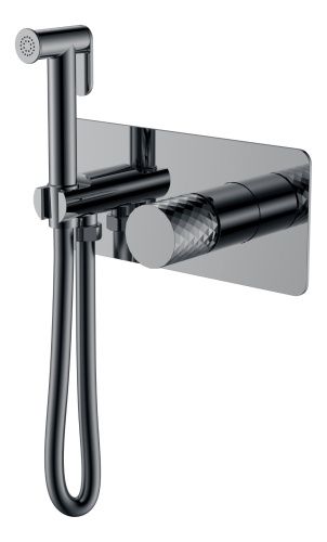 Гигиенический душ со смесителем Boheme Stick 127-SGM графит глянцевый