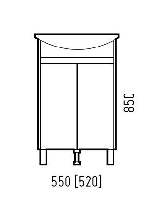 Тумба под раковину Corozo Орегон SD-00001444 52х30х85 цвет белый/коричневый - фото 2