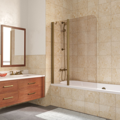 Душевая шторка на ванну Vegas-Glass E2V LUX ST E2V LUX ST 125 5 5 L 125х151 стекло тонированное профиль бронза