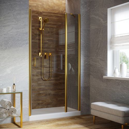 Душевая дверь Vegas-Glass EP-F-1 LUX EP-F-1 LUX 125 9 7 R 125х200 стекло тонированное профиль золото глянцевое