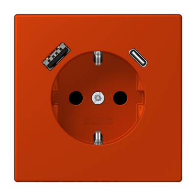Розетка 2K+З USB Typ AC Jung Les Couleurs Le Corbusier (Лес Цоулеурс Ле Цорбусиер) LC1520-15CA244