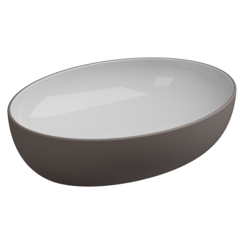 Раковина GSG Ceramic Design Easy 55см EALAVOV55BI000/029 накладная цвет белый/коричневый
