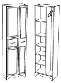 Шкаф-пенал Corozo Классика SD-00000337 50х29х180 цвет белый - фото 4