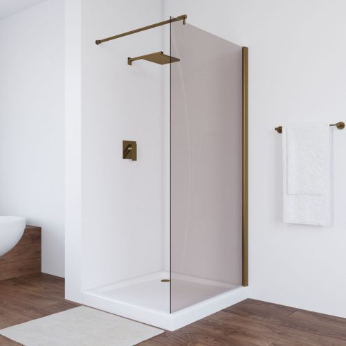 Душевая перегородка Vegas-Glass EAF TUR+NOVO EAF TUR NOVO 116 05 05 115х200 стекло тонированное профиль бронза