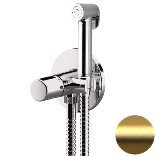 Гигиенический душ со смесителем Daniel TG6454DCDP золото брашированное