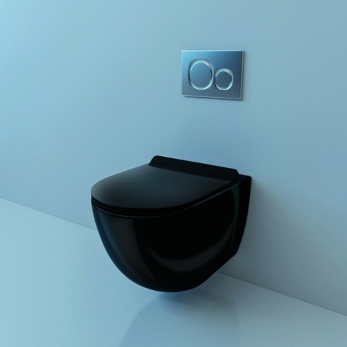 Унитаз подвесной Esbano GARCIA ESUPGARCB черный глянцевый с сиденьем микролифт безободковый каскадный смыв