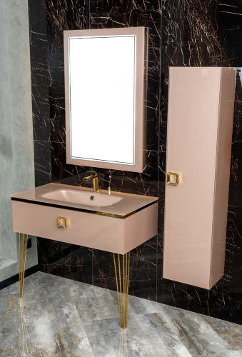 Раковина стеклянная Armadi Art Lucido 852-100-Rose 106х56 встраиваемая цвет розовый 1 отверстие под смеситель